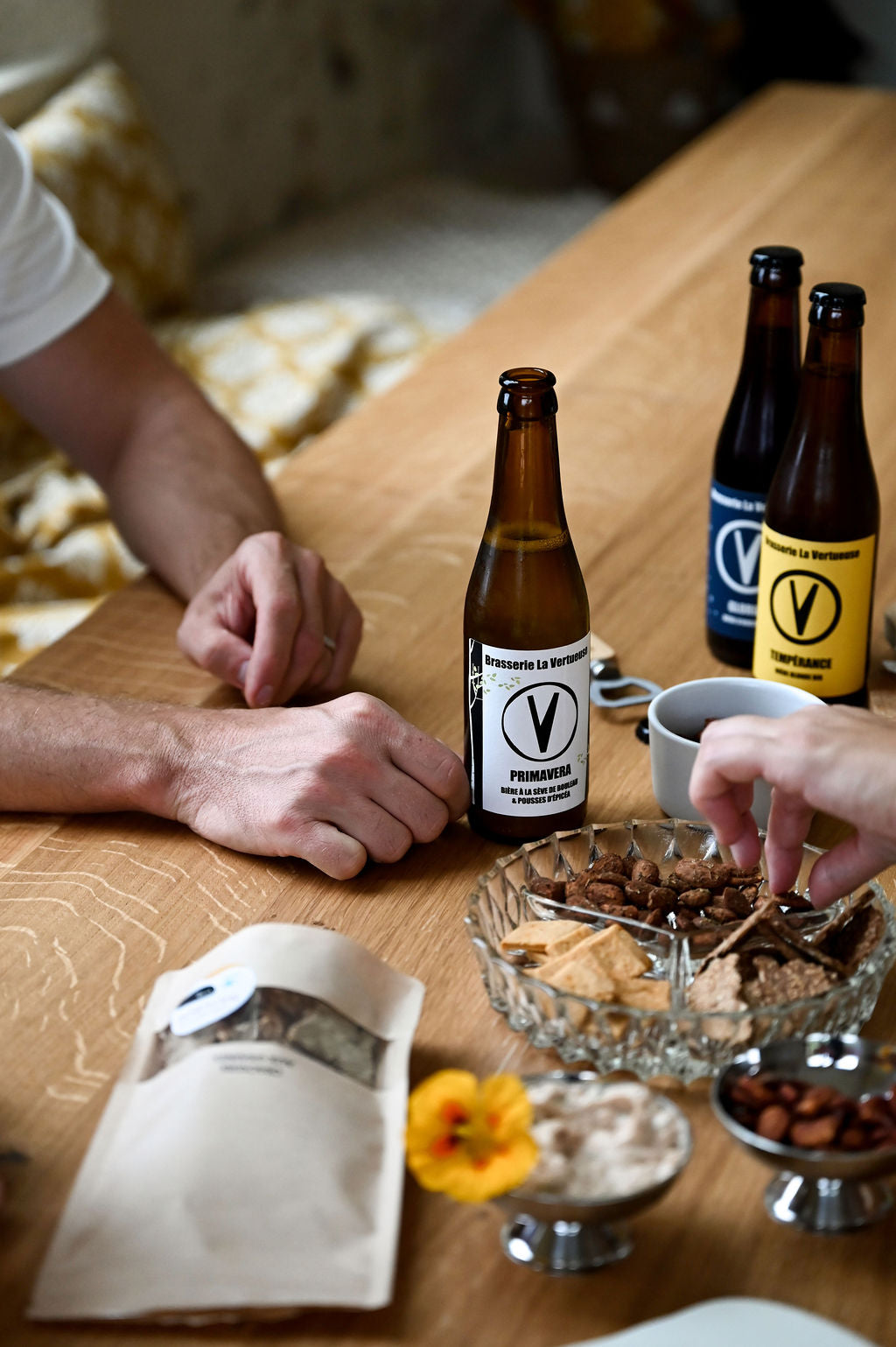 Gamme apéritive accompagnant les bières de la Brasserie La Vertueuse