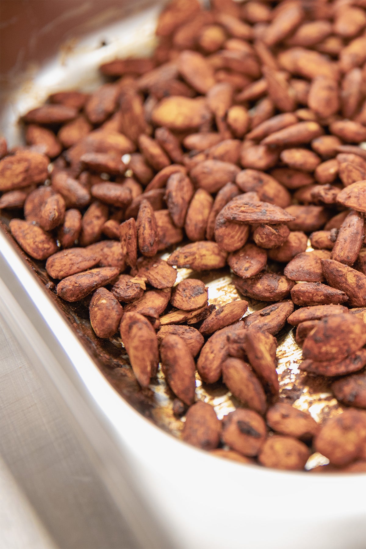 amandes au piment chipotle sortie de four